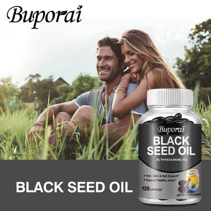 Black Seed Oil - Digestive Health, Immune Support, for Skin & Hair Health, Antioxidant - 120 Capsules
