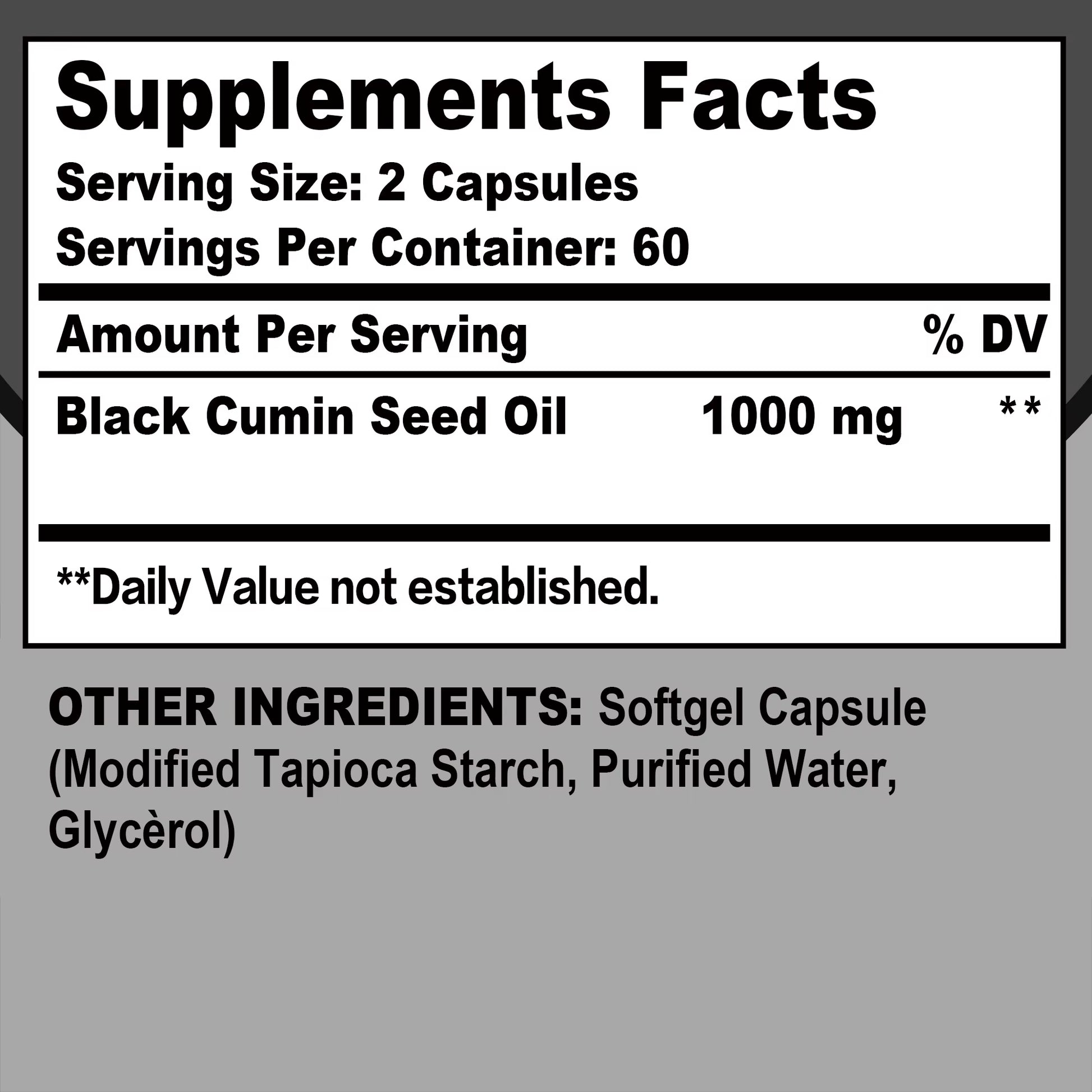 Black Seed Oil - Digestive Health, Immune Support, for Skin & Hair Health, Antioxidant - 120 Capsules