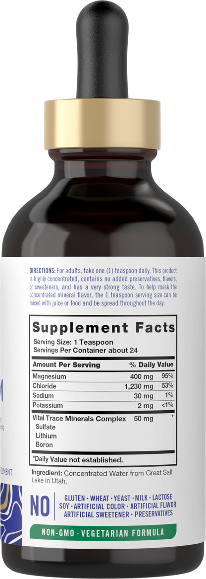 Liquid Ionic Magnesium 400 Mg | 4 Oz | Vegetarian, Non-Gmo & Gluten Free Supplement | Vital Trace by