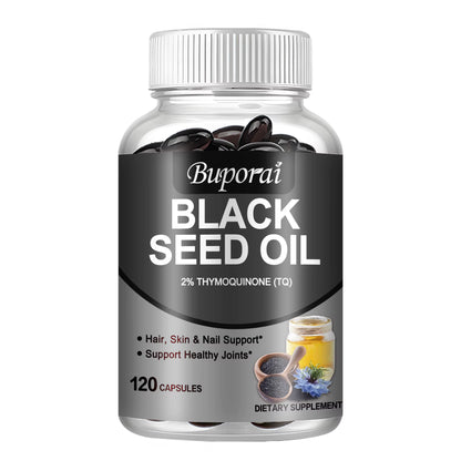 Black Seed Oil - Digestive Health, Immune Support, for Skin & Hair Health, Antioxidant - 120 Capsules