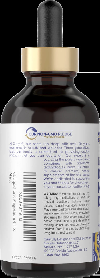 Liquid Ionic Magnesium 400 Mg | 4 Oz | Vegetarian, Non-Gmo & Gluten Free Supplement | Vital Trace by